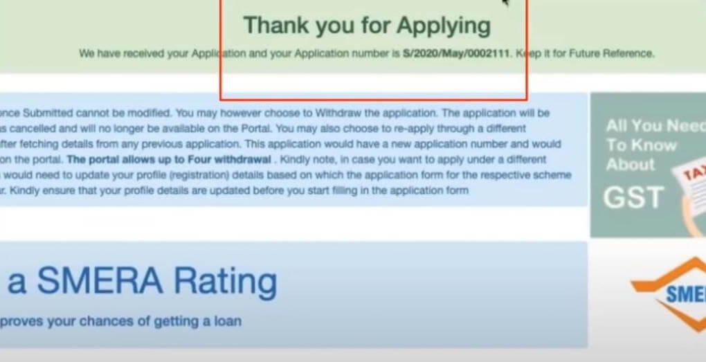 thank you for applying ye show hoga final submit hone k baad