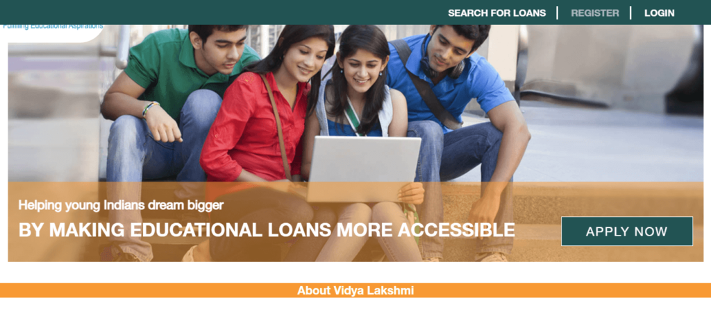 www.vidyalakshmi.co.in website home page image