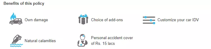 Own car damage insurance benefits