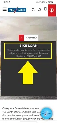 Yes Bank Two Wheeler loan online apply (7)