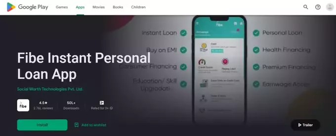 Fibe Instant Personal Loan App Playstore Screen Shot