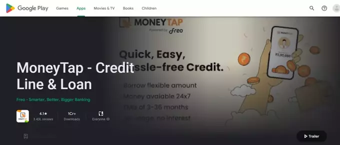 MoneyTap Loan App Playstore Screenshot