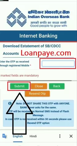 How to download iob Bank statement (4)