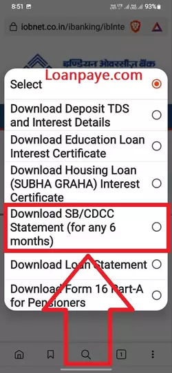 How to download iob Bank statement (6)