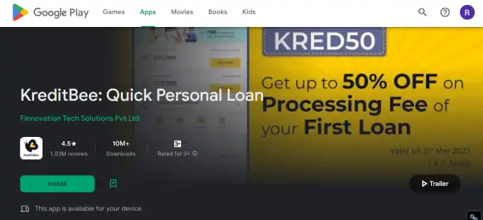kreditbee 7 day loan app