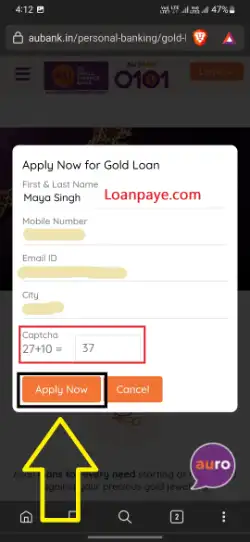 How to apply Au Small Finance Bank Gold Loan (1)