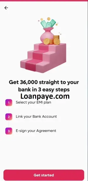Instant Quick Loan Apply - Steps1 click get started