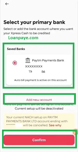 Turant loan chahiye steps6 enter bank detail and confirm click