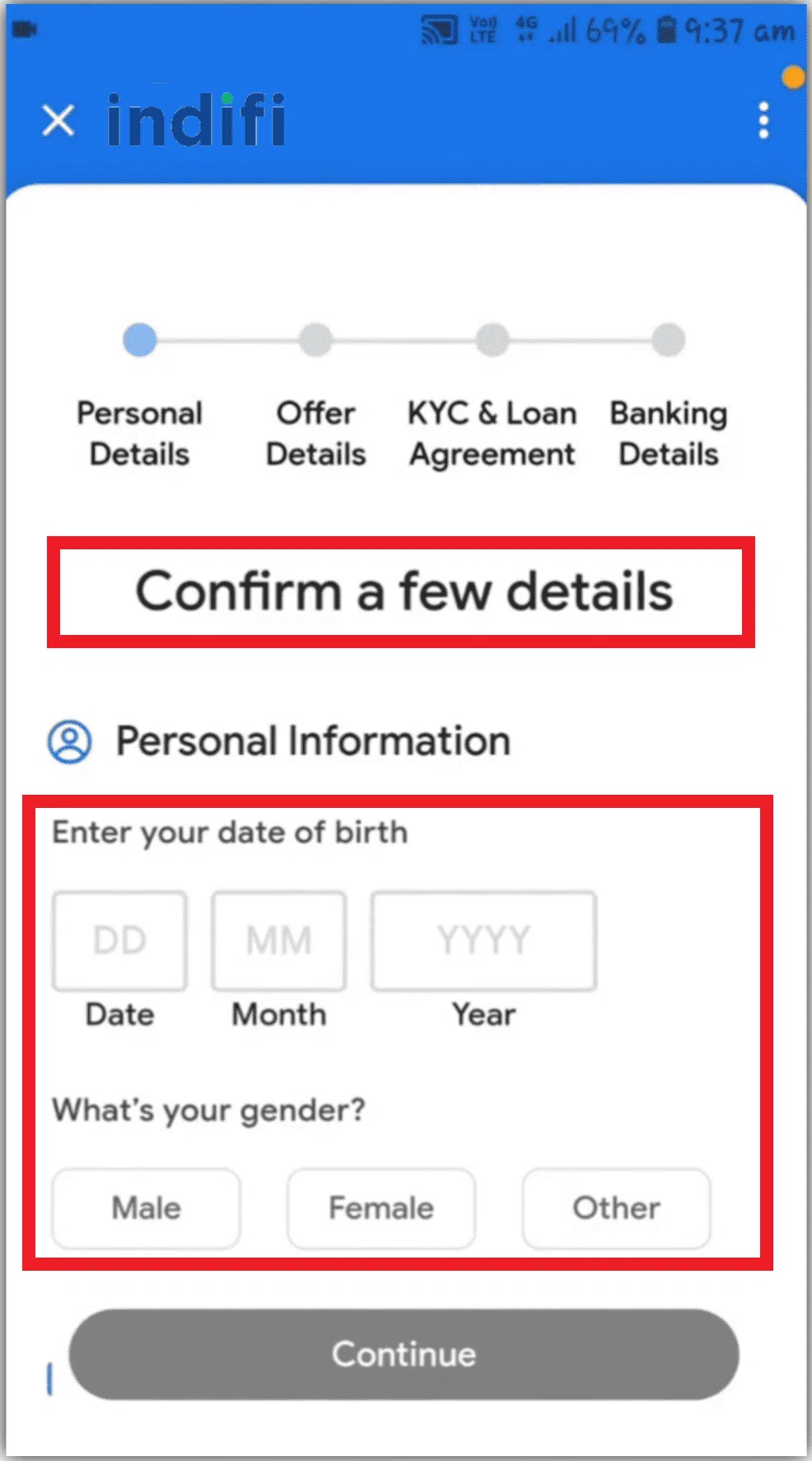 6 enter your personal details name gender date of birth etc