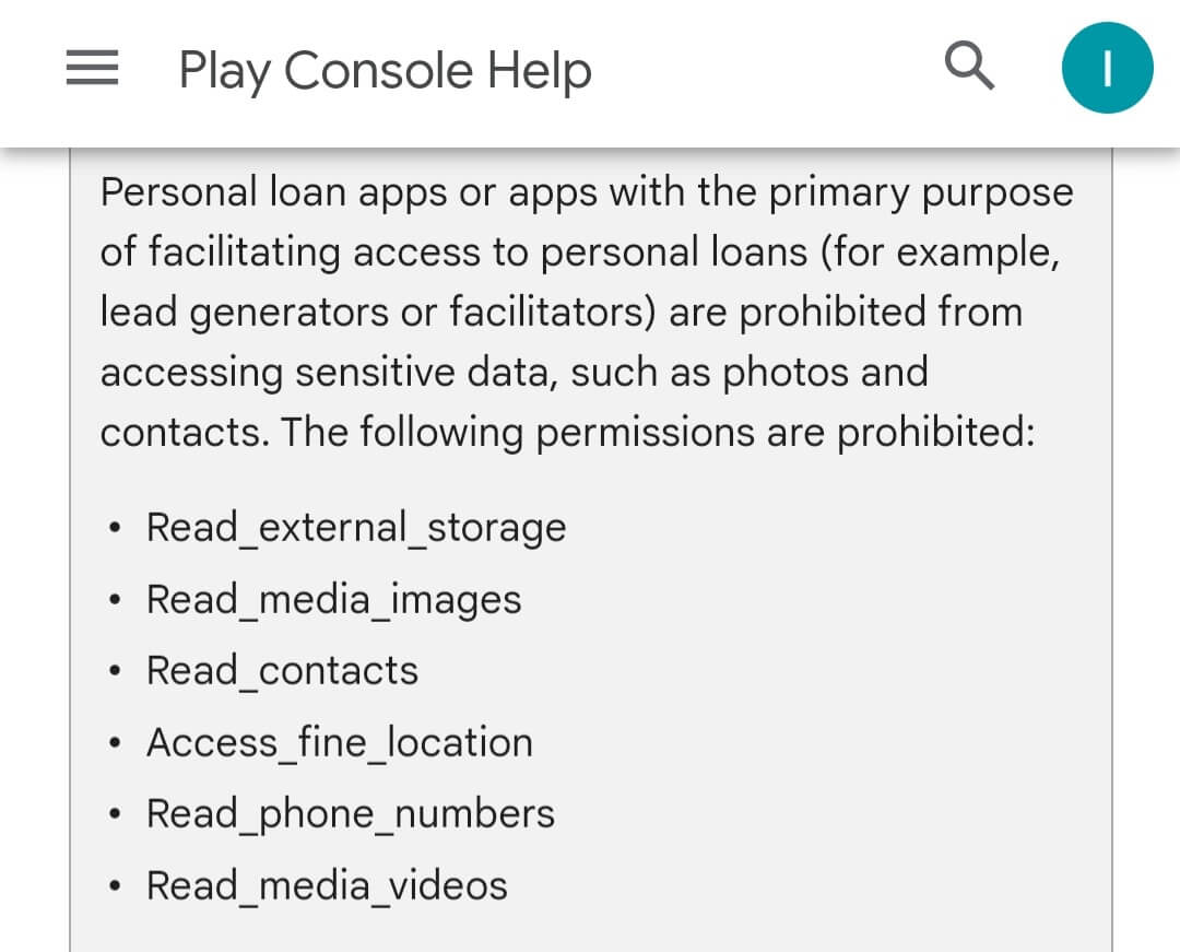 Google Play Console Rule Or Policy2