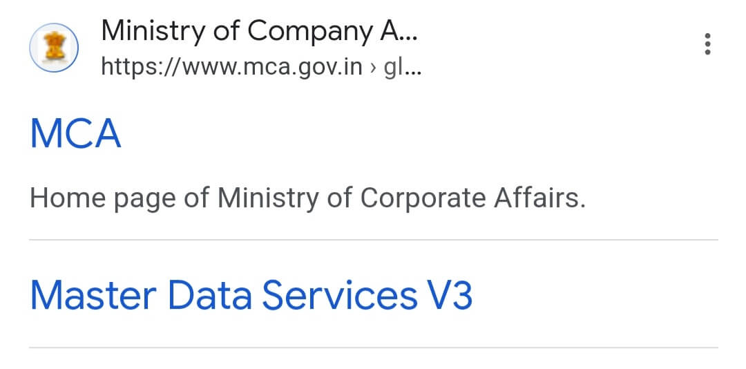 MCA GOV In site par naam verify kare