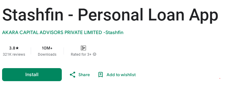 stashfin personal loan app google playstore scrshot