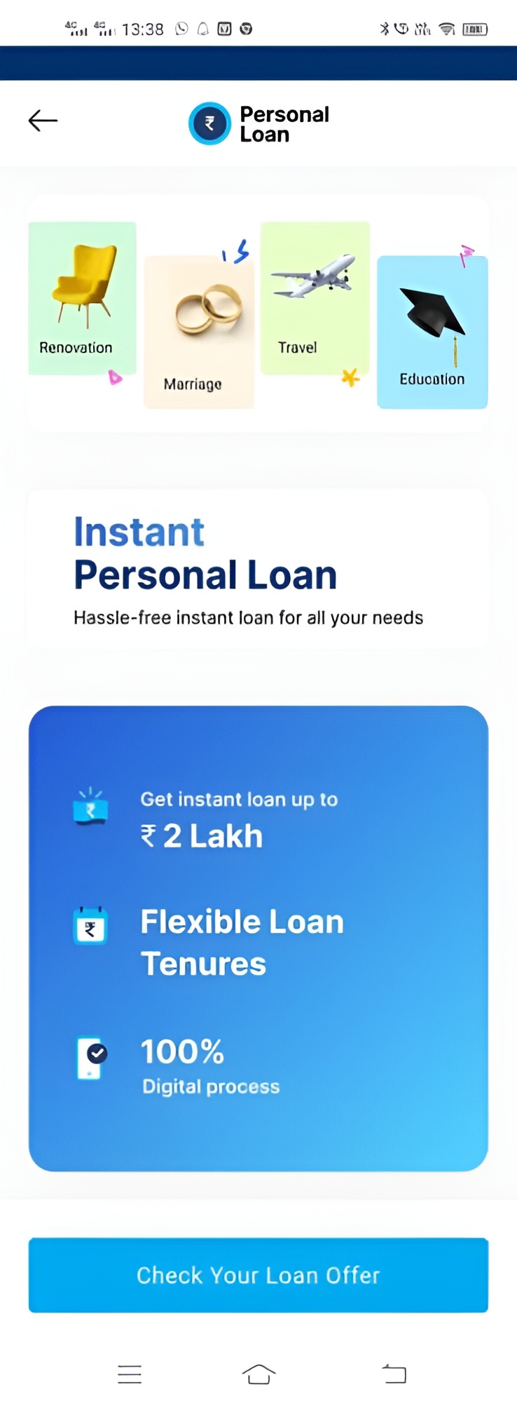 3 Ab check your loan offer par click kare