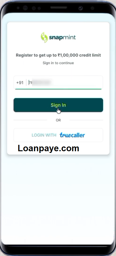 Enter your mobile number to create account