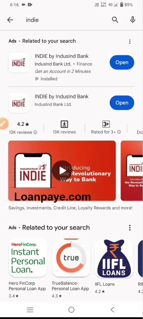 Step 1 indie app se personal loan