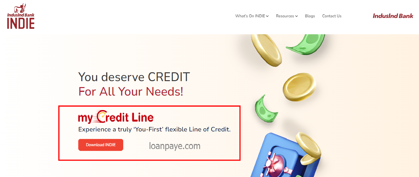 indie app credit line amount and interest rate