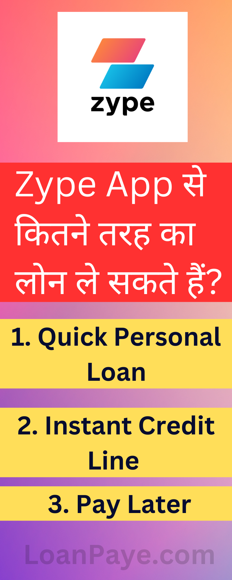Zype Loan Types