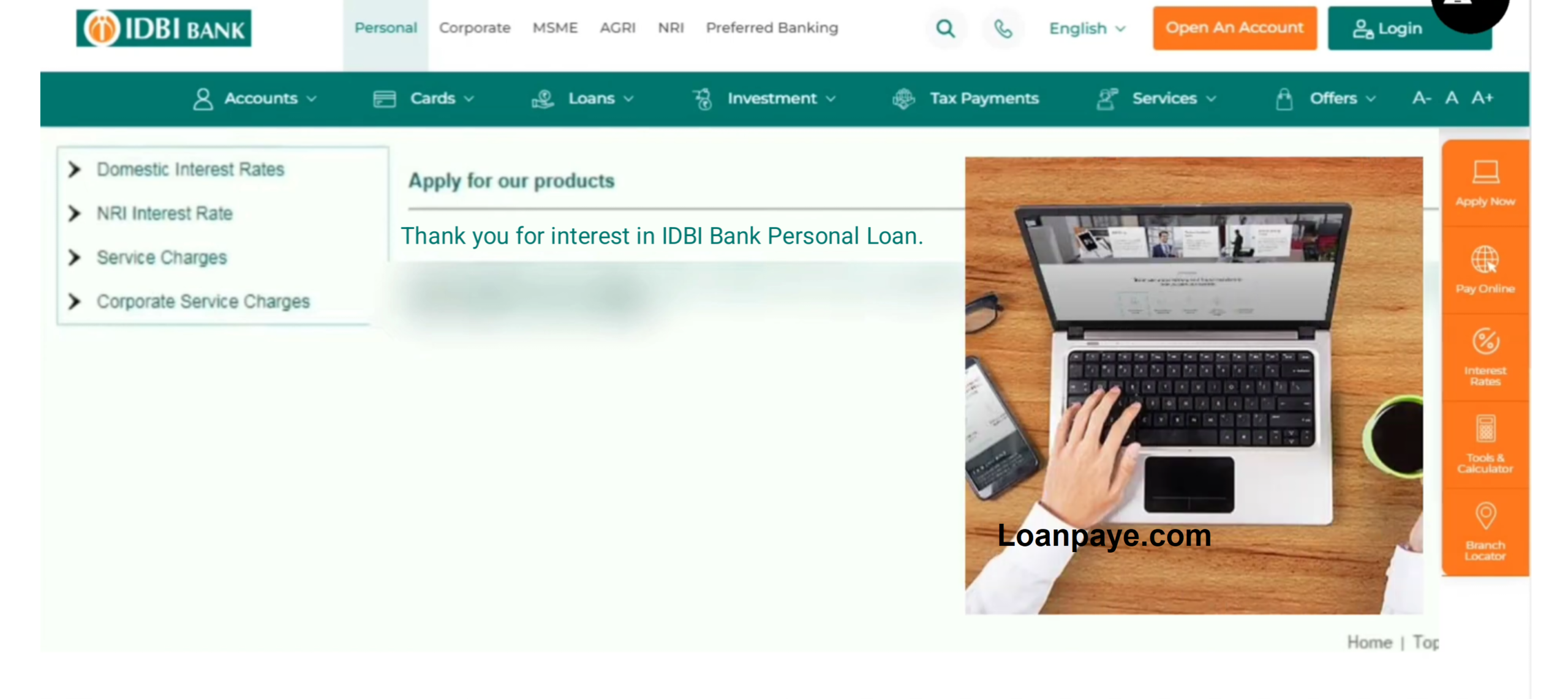 Aise milega IDIBI Bank se personal loan step by step process
