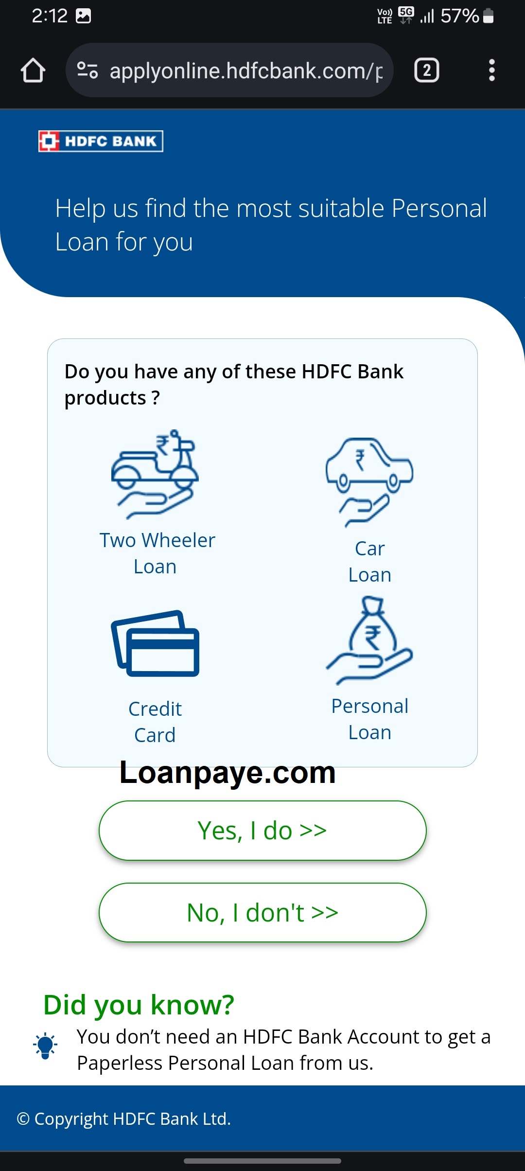 HDFC Bank personal loan online apply process stepby step
