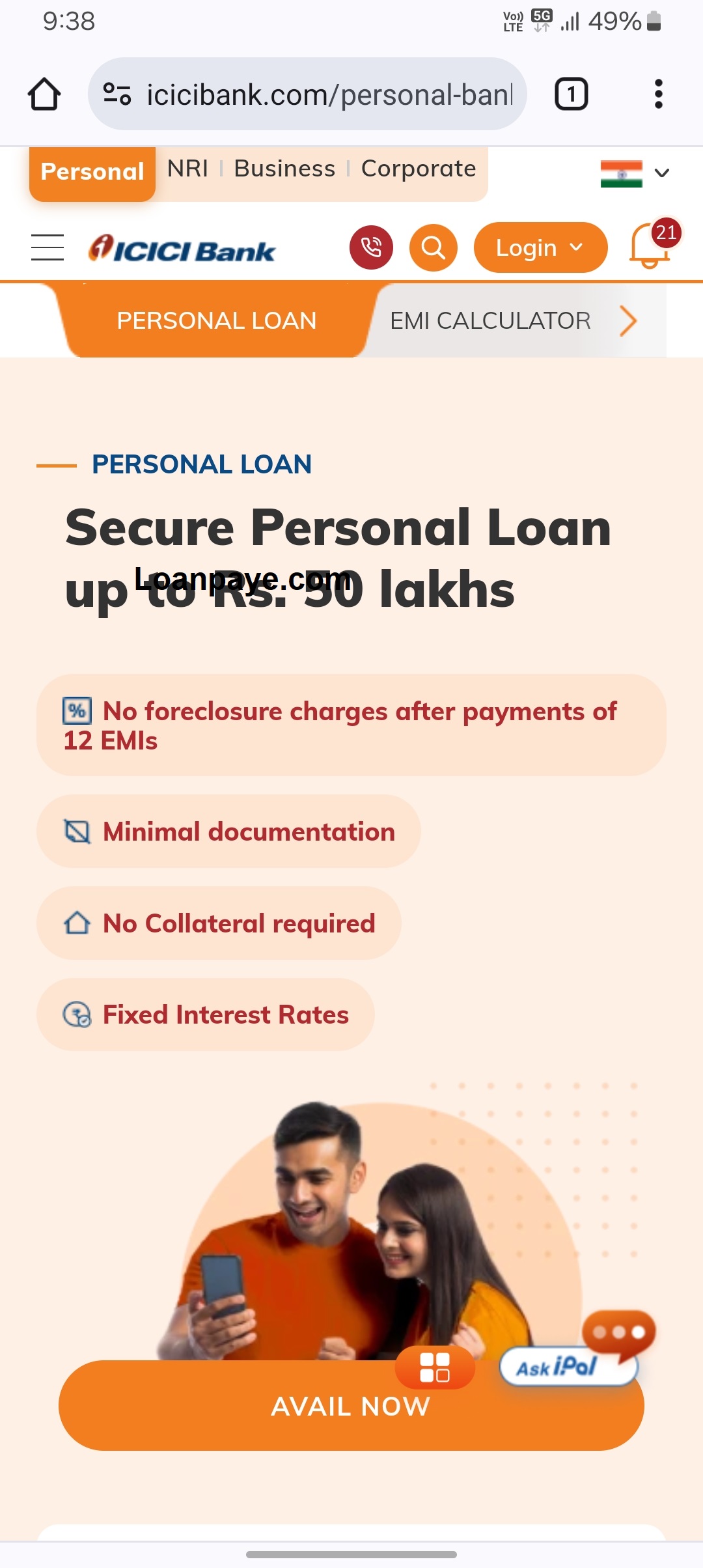 ICICI Bank personal loan apply process step by step
